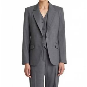 NEW JUDITH & CHARLES classic fit stretch wool jacket in grey melange